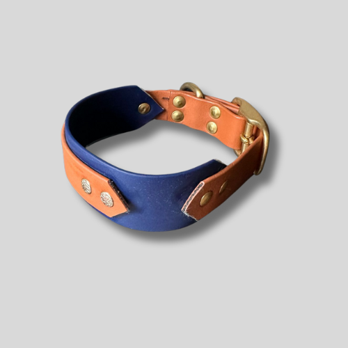 Collier Biothane®️ personnalisable bi-largeurs asymétrique pour chien