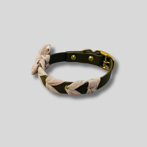 Collier Biothane®️ 20 mm tressée biais pailleté- 30/35cm