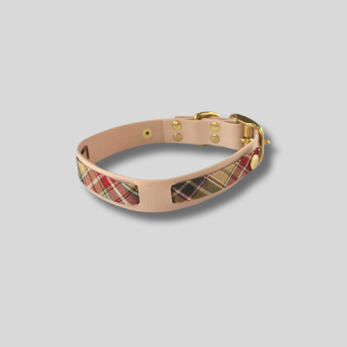 Collier en Biothane®️ poudre soleil & tissu interchangeable